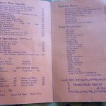 Menu du  Sonny’s Soda Bar