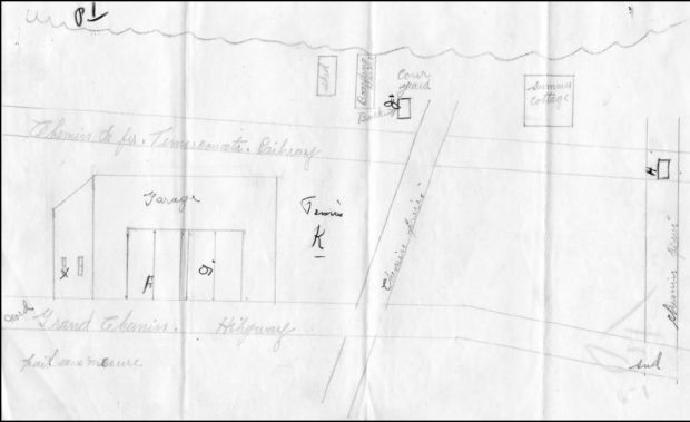 Croquis fait à la main d'une vaste propriété