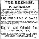 Annonce publicitaire pour le « Beehive Saloon »