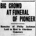 Coupure de presse d’un article sur les funérailles de Philip Jackman, 1927