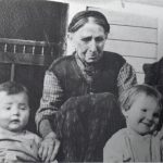 Sarah Jackman avec ses arrière-petits-enfants, Laurie et Bessie Switzer, 1917