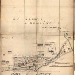 Dessin du village de Château-Richer présentant l’emplacement du premier moulin à vent ainsi que le domaine seigneurial