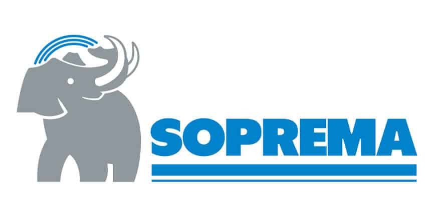 Logo bleu et gris de la compagnie Soprema.