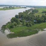 Vue aérienne de la pointe est de l’île