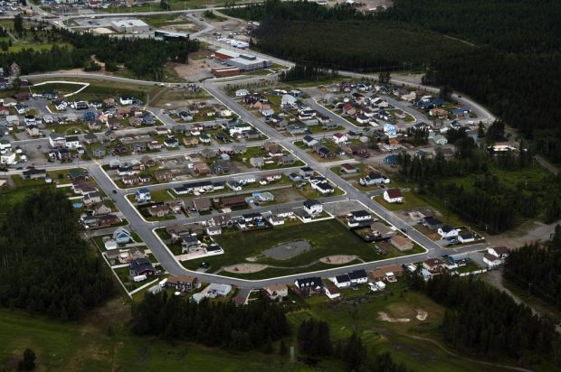Vue aérienne du nouveau quartier au nord de la ville de Malartic