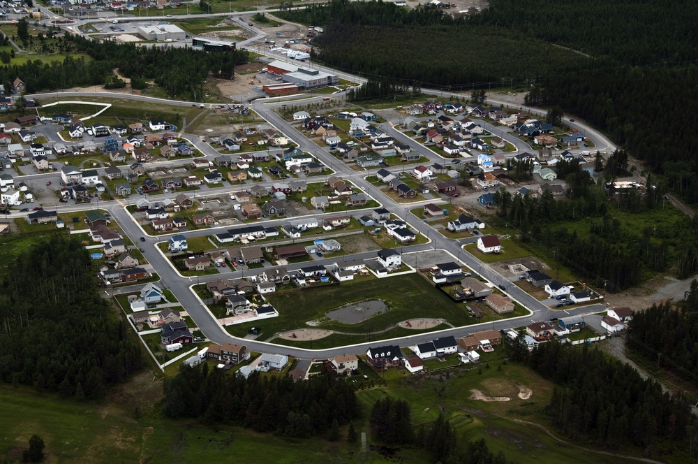 Vue aérienne du nouveau quartier au nord de la ville de Malartic