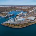 Vue aérienne des terres du port d’Oshawa