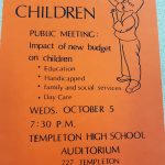 Affiche de la réunion publique « This Budget Hurts Children »