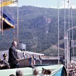W.A.C. Bennett à l’ouverture du barrage Hugh Keenleyside, 1969