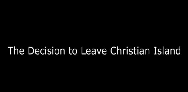 Un titre en noir et blanc: “La Décision de partir de l’Île Christian”