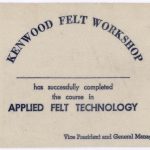 Certificat d’atelier de feutre Kenwood