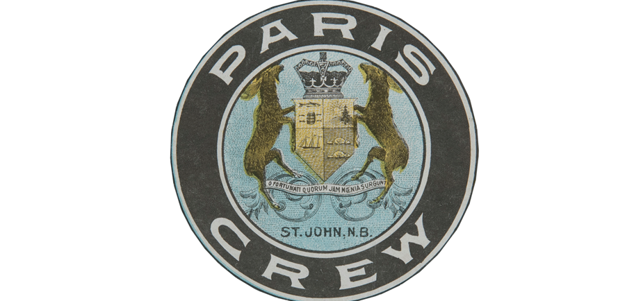 Image de l'écusson de The Paris Crew qui a été utilisé dans de nombreux documents d'archives et artefacts créés à l'époque de The Paris Crew dans les délais de 1867.