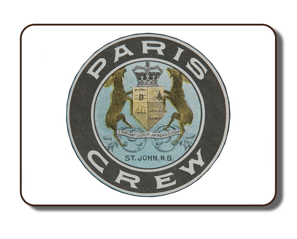 Image de l'écusson de "The Paris Crew" qui a été utilisé dans de nombreux documents d'archives et artefacts créés à l'époque de "The Paris Crew" dans les délais de 1867.