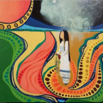 La Femme Bison Blanc, Peinture de Claire Beaulieu-Antoine