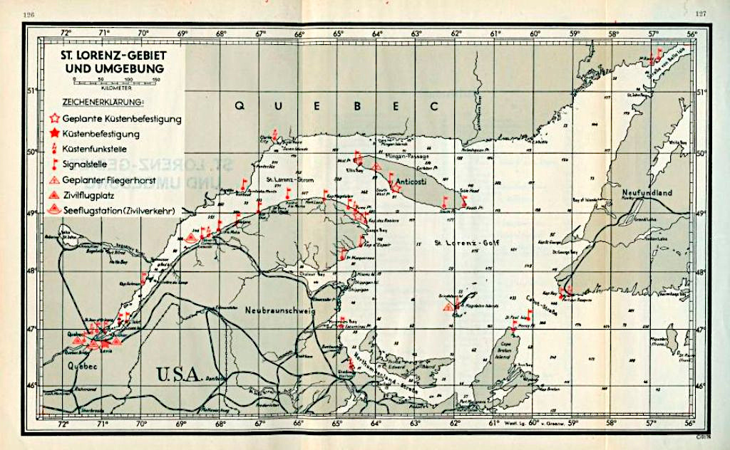 Carte allemande du golfe du Saint-Laurent