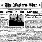 Gros titre dans le journal Western Star de Corner Brook : « La tragédie du Caribou »
