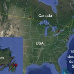 Carte montrant les villes natales des 137 victimes du naufrage du S.S. « Caribou »