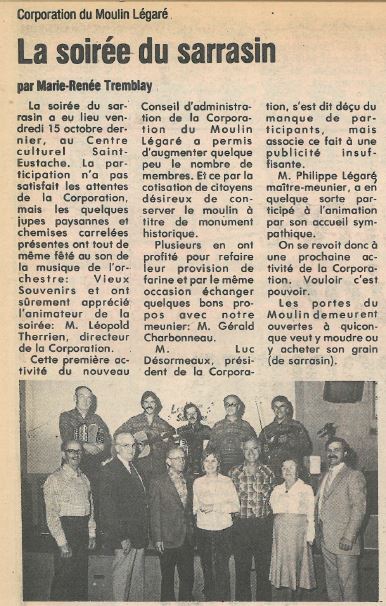 Article de journal présentant une photo des membres du conseil d’administration.