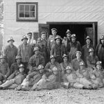 Un groupe d’employés de la mine Arntfield en 1938