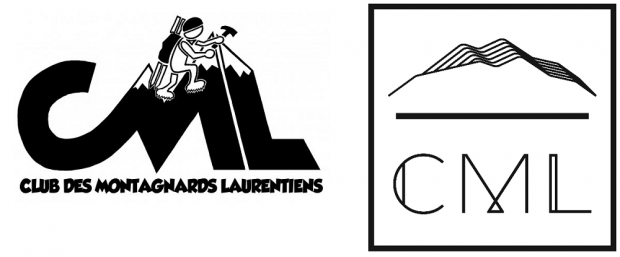 Les deux logos en noir et blanc du club des montagnards laurentiens.