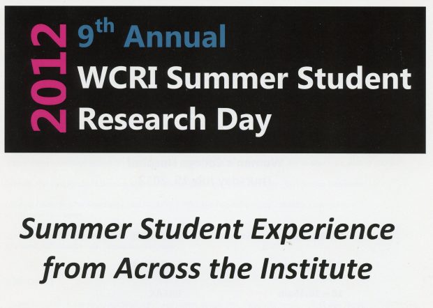 Bannière de la « Journée de recherche 2012 des étudiantes du WCRI »