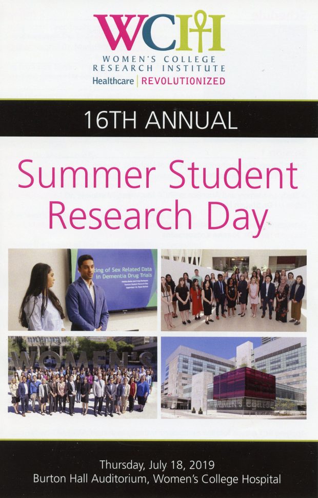Affiche de la « Journée de recherche des étudiantes d’été ».