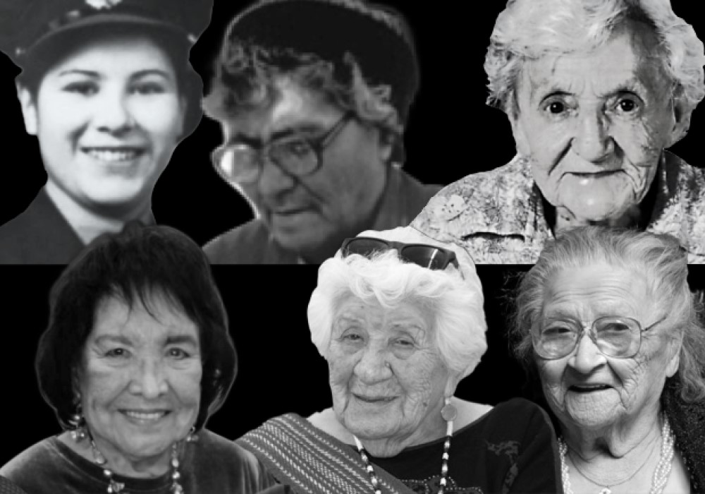 Un montage montrant des photos de femmes en noir et blanc