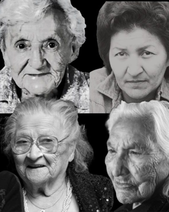 Un montage montrant des photos de femmes en noir et blanc